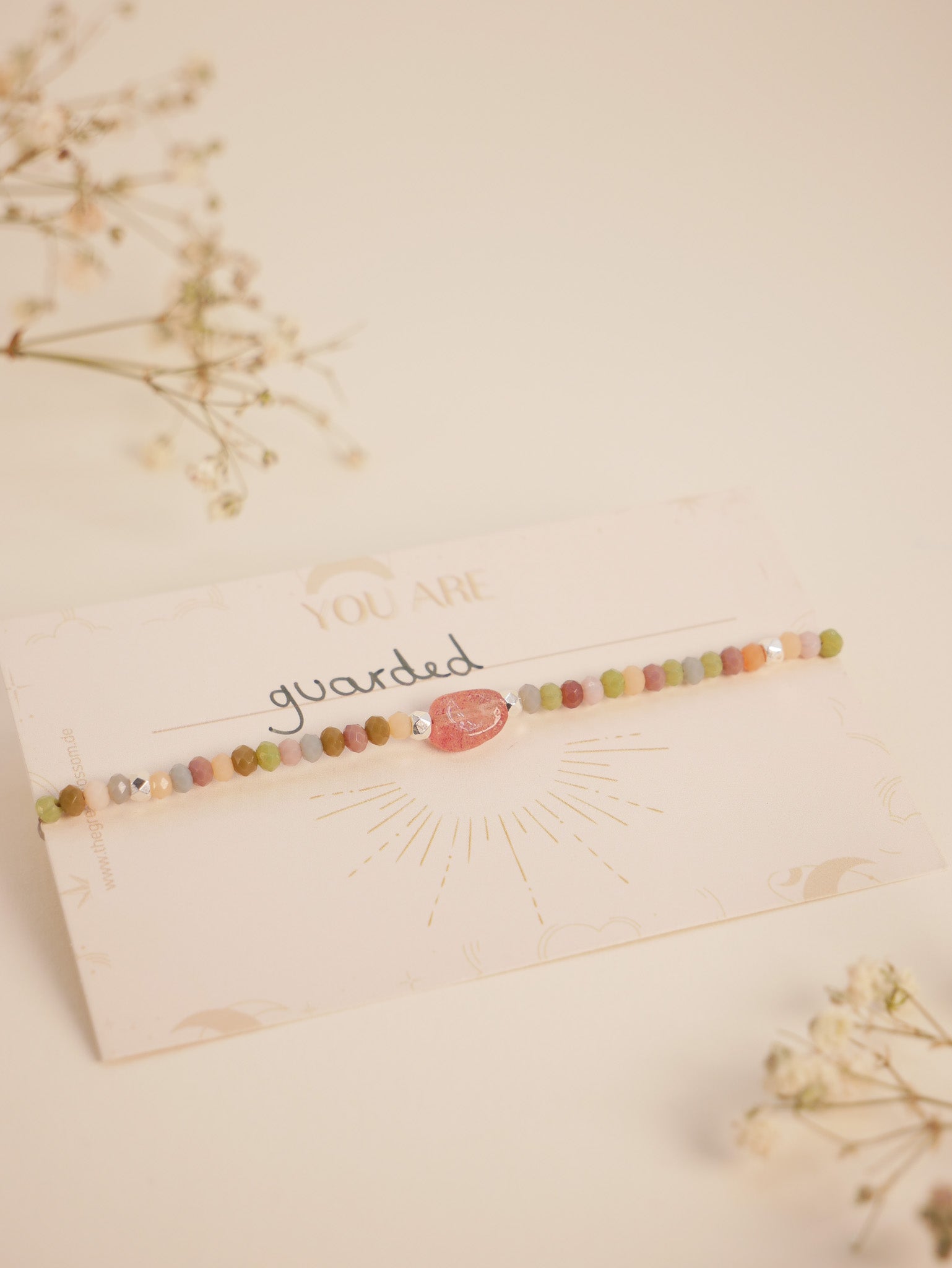 Erdbberquarz- Achat Armband 925