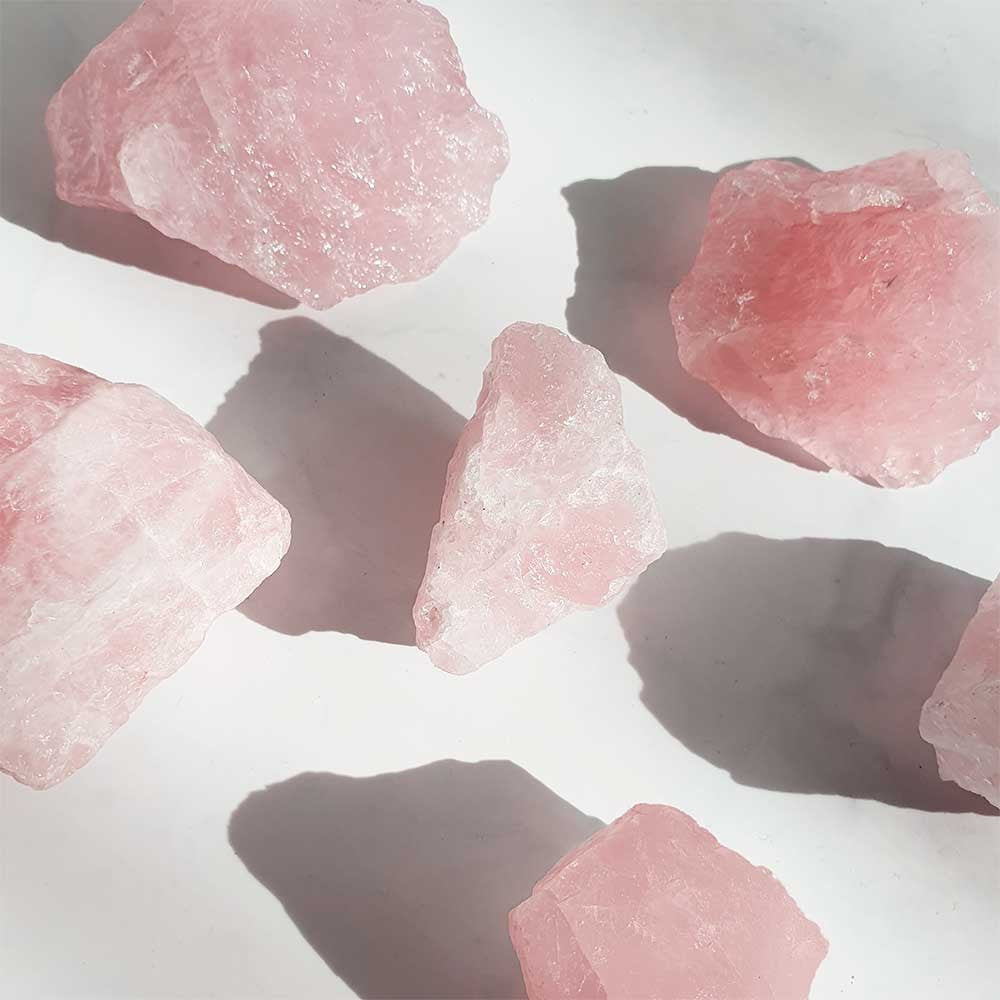 Rosenquarz Rohsteine