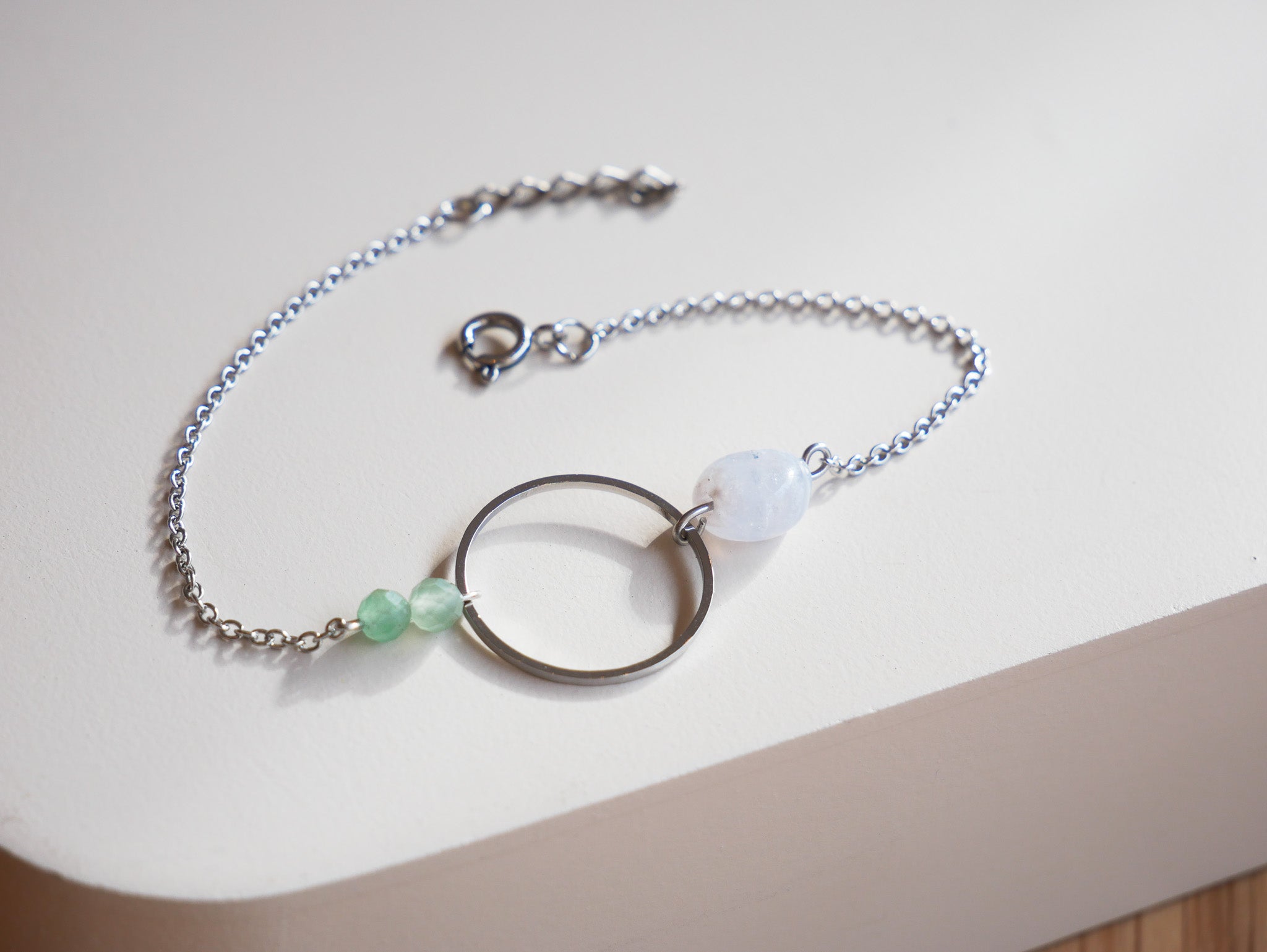 Filigranes Armband Chalcedon & Aventurin