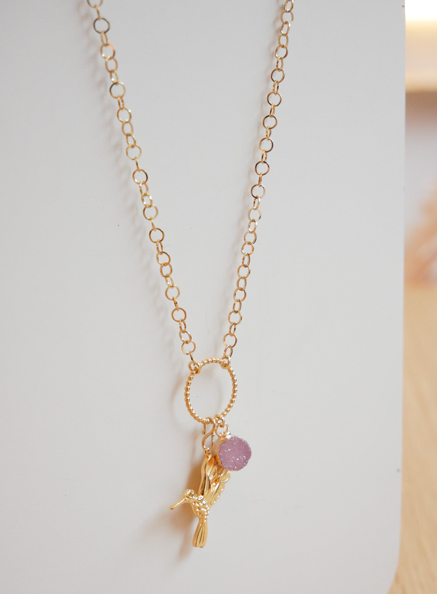 Zarte Kette Druzy Achat