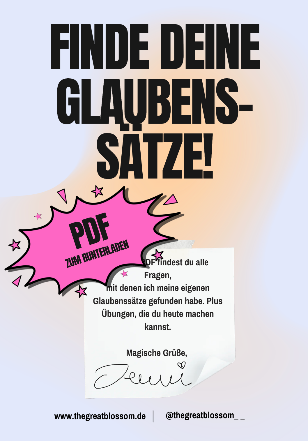 Finde deine Glaubenssätze – Workbook als PDF Download
