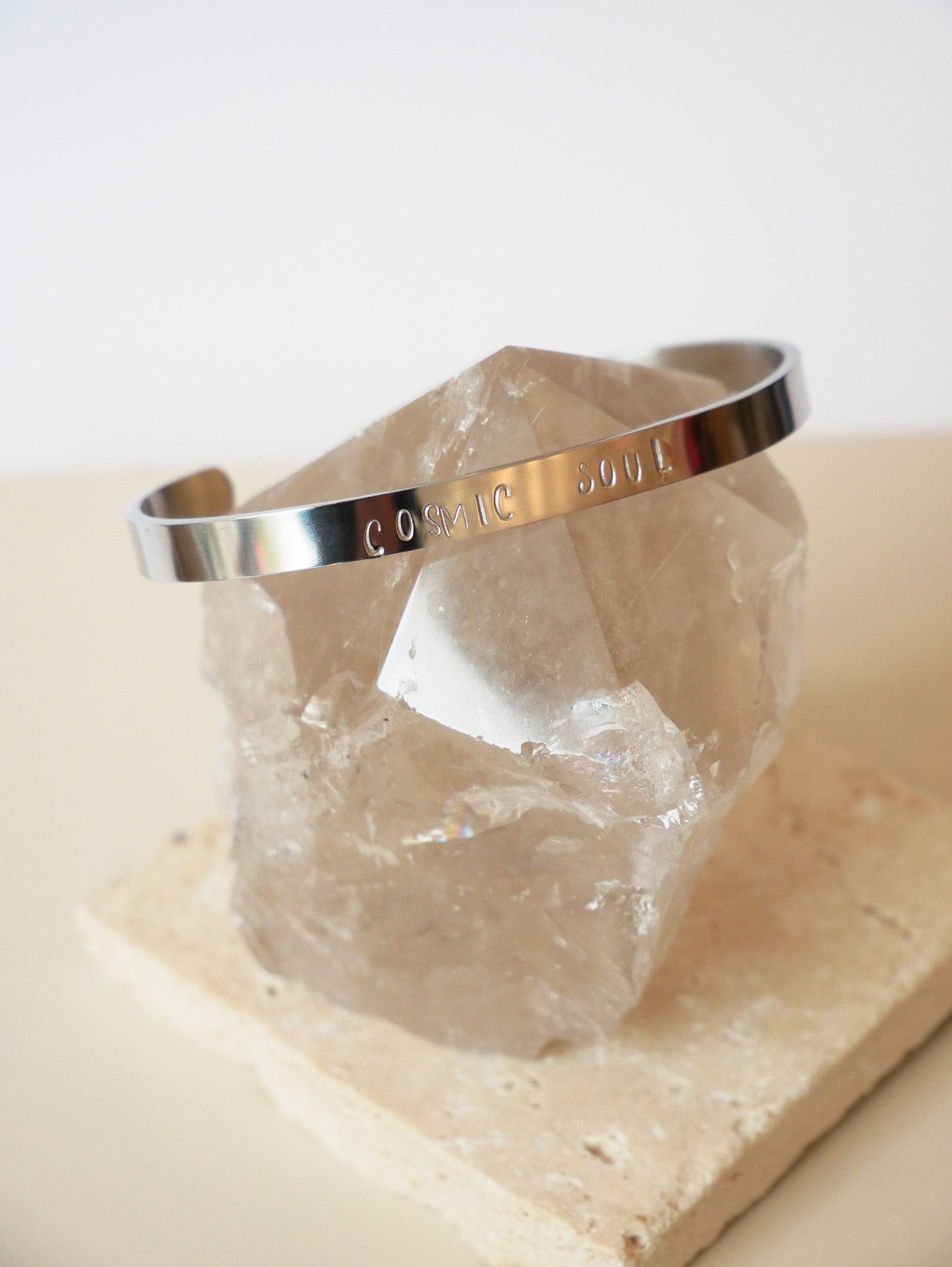 Mantra Armreif "MAKE IT HAPPEN" silber