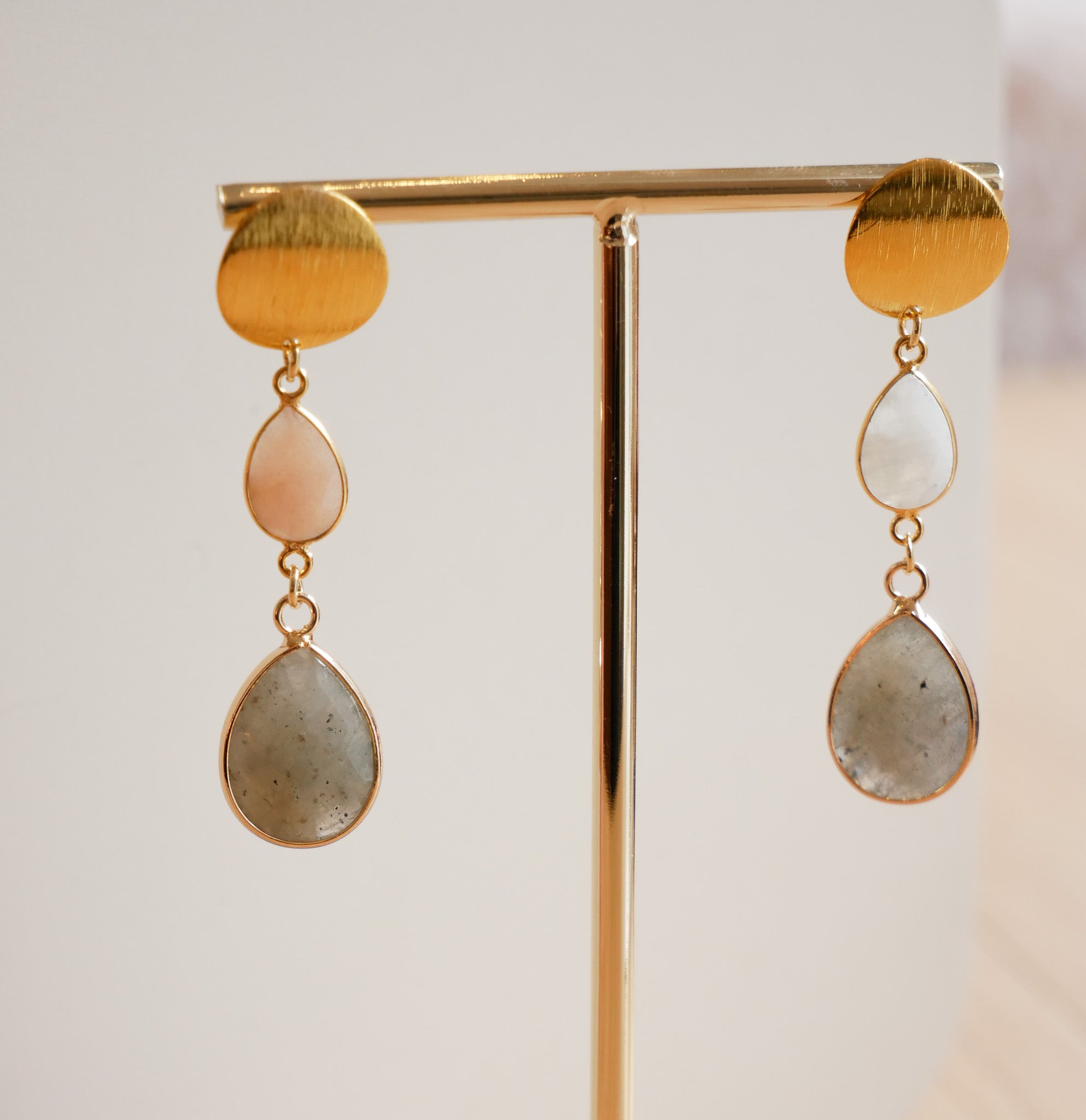 Ohrringe Mondstein & Labradorit