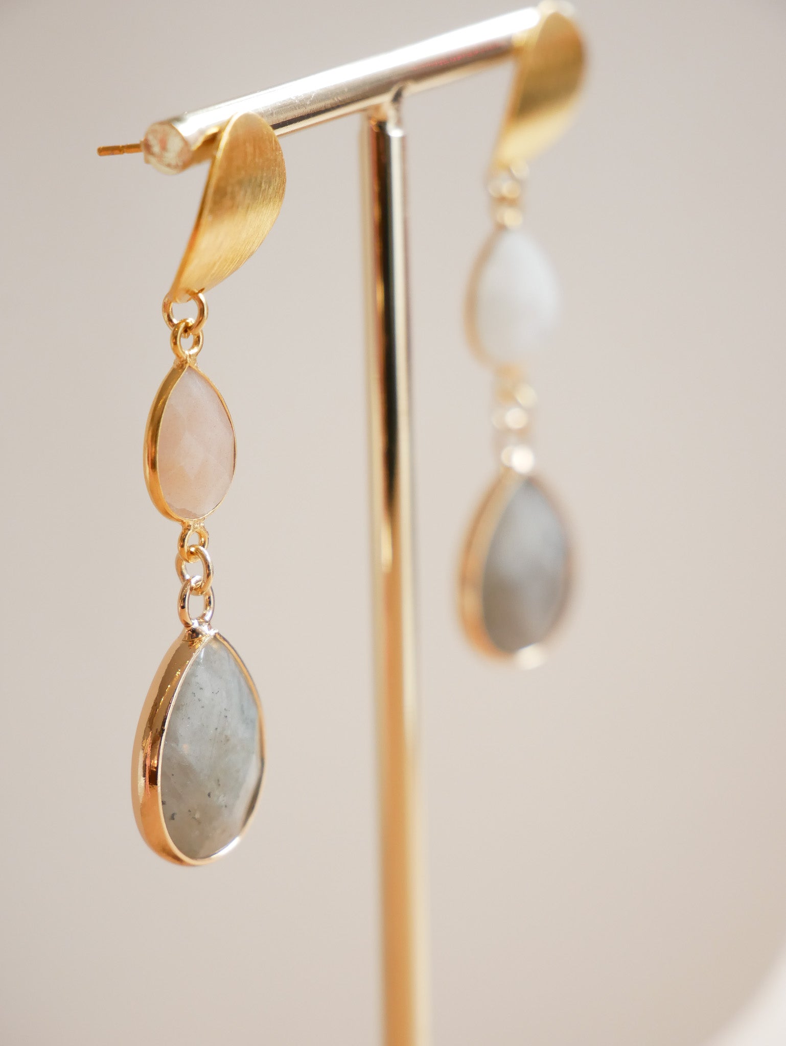 Ohrringe Mondstein & Labradorit